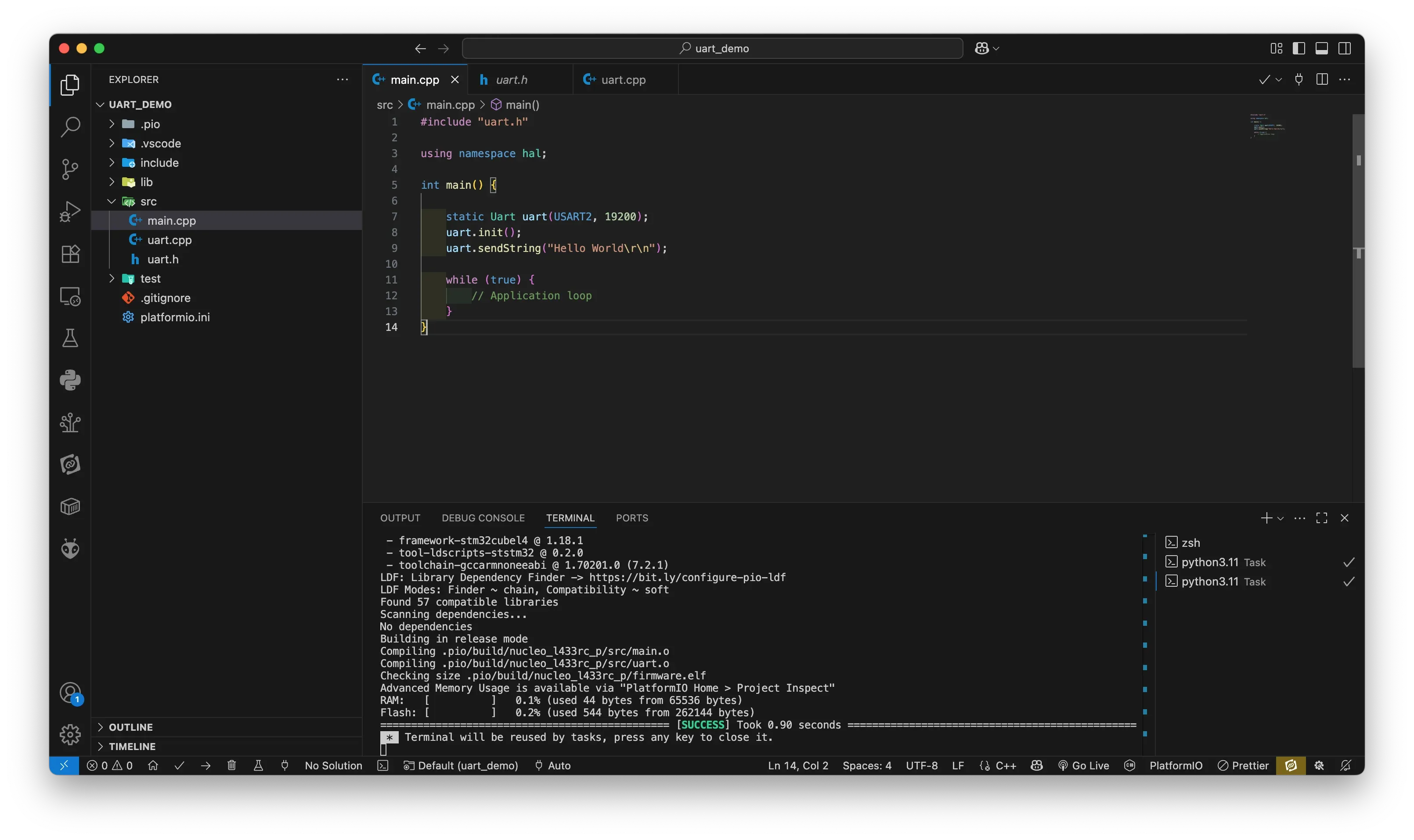 PlatformIO project structure